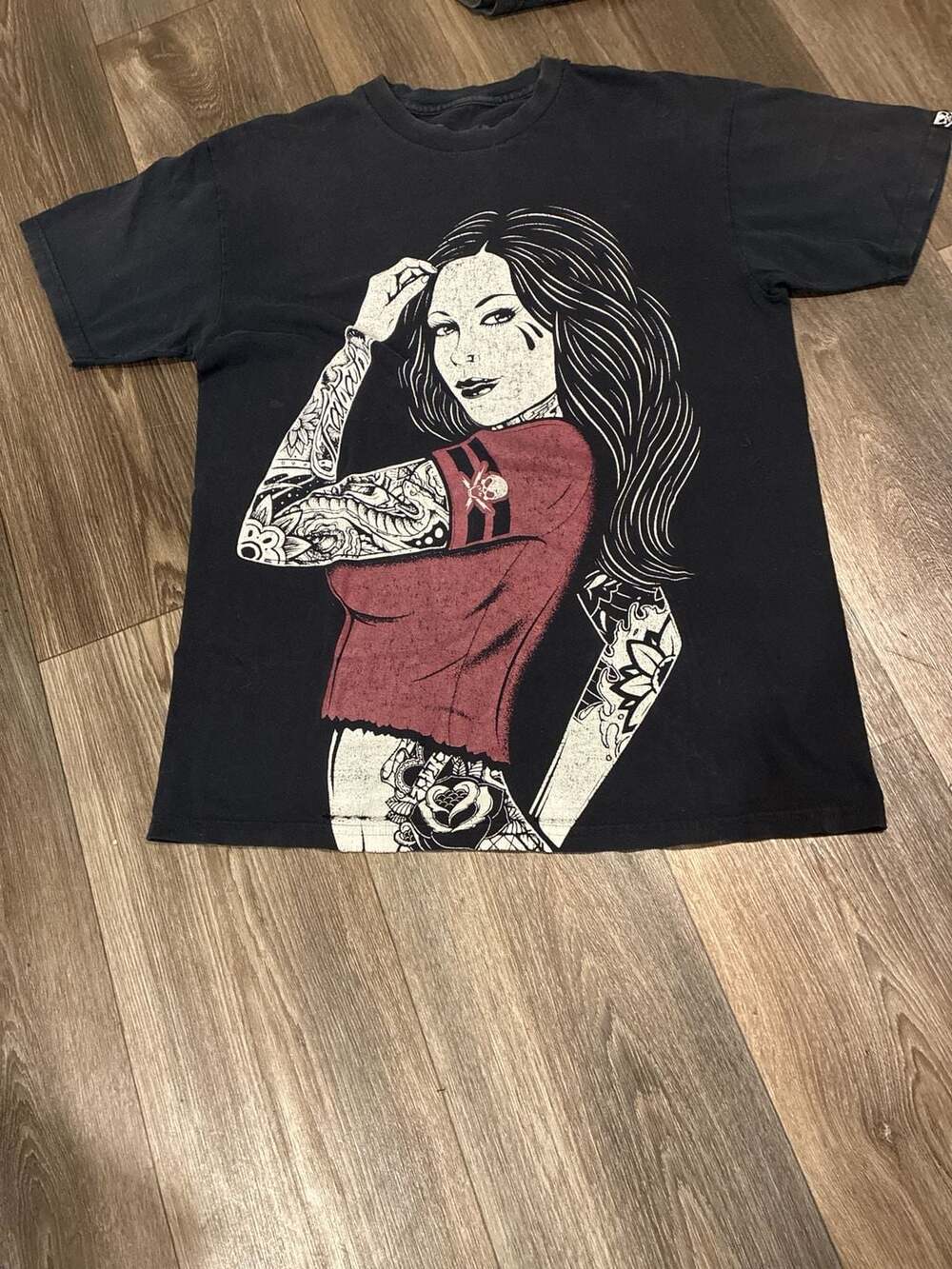 Fatal Clothing Tattoos and Roses Pinup Graphic T-Shirt
